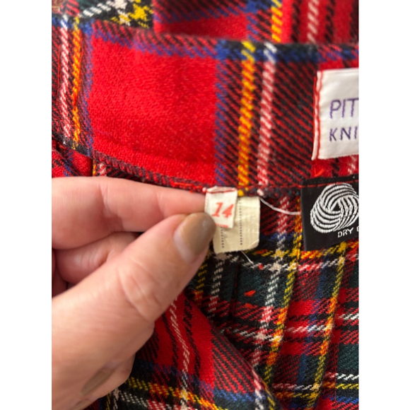 Women's vintage Pitlochry Knitwear Skirt Red Plaid - Picture 8 of 12